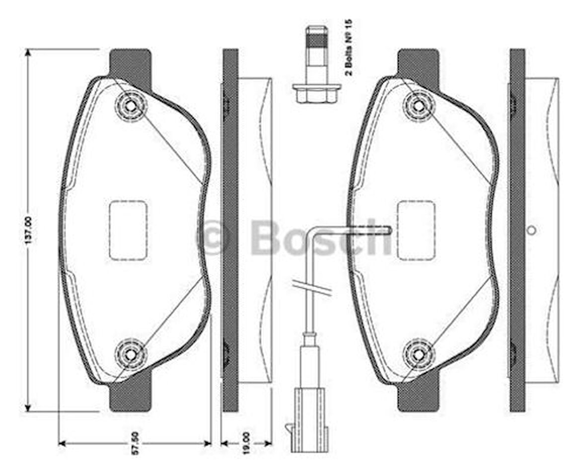 Bosch 0986TB3079 Fren Balatası Ön (Gdb1483) Linea Doblo Punto Fiorino Corsa D Fiat 2000-2011 