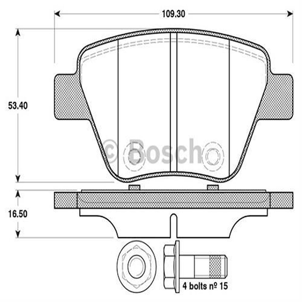 Bosch 0986TB3114 Volkswagen Golf VI Caddy Fren Balatası Arka 5K0698451 