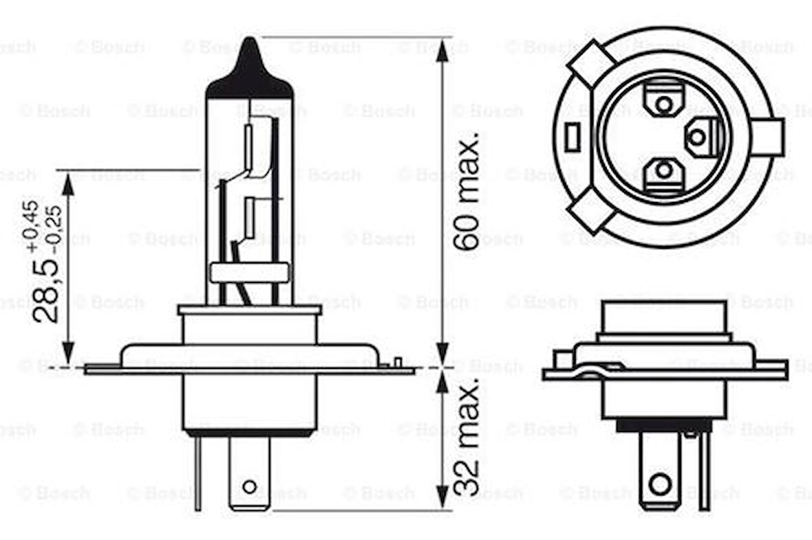 Bosch 1987302140 Far Ampulu GıgaLight Plus 120 12V H4 60 55 W P43T H4 P43T Corsa B-Astra F-Vivaro A N0177643