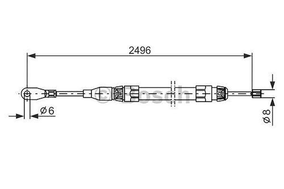 Bosch 1987477306 Fren Halatı Ön (Park Freni) C124 87-92 W124 93-95 S124 89-93 A124 93-97 A1244201005