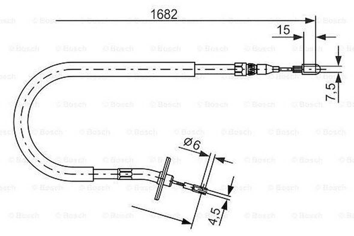 Bosch 1987477703 El Fren Teli Sol Arka Sprinter 901 902 903 904 96-06 1682mm A6674204685