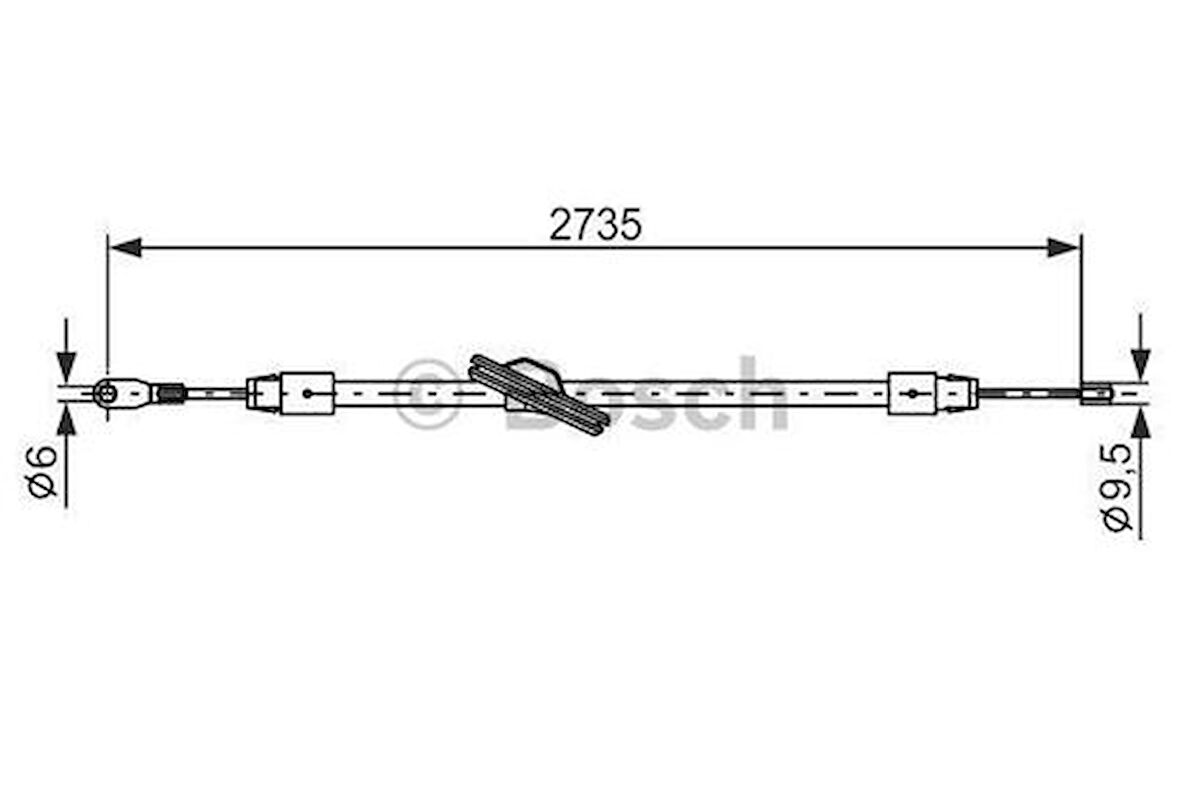 Bosch 1987477845 Fren Halatı Ön (Park Freni) W202 93-00 W203 00-07 Cl203 02-08 S203 02-07 C209 02-08 A2034200185