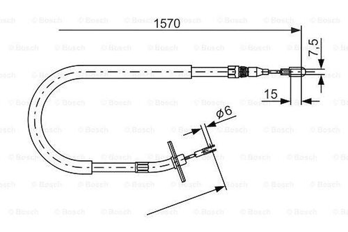 Bosch 1987477861 El Fren Teli Arka Sağ Mercedes Sprinter 95-06 1570mm 9044200685