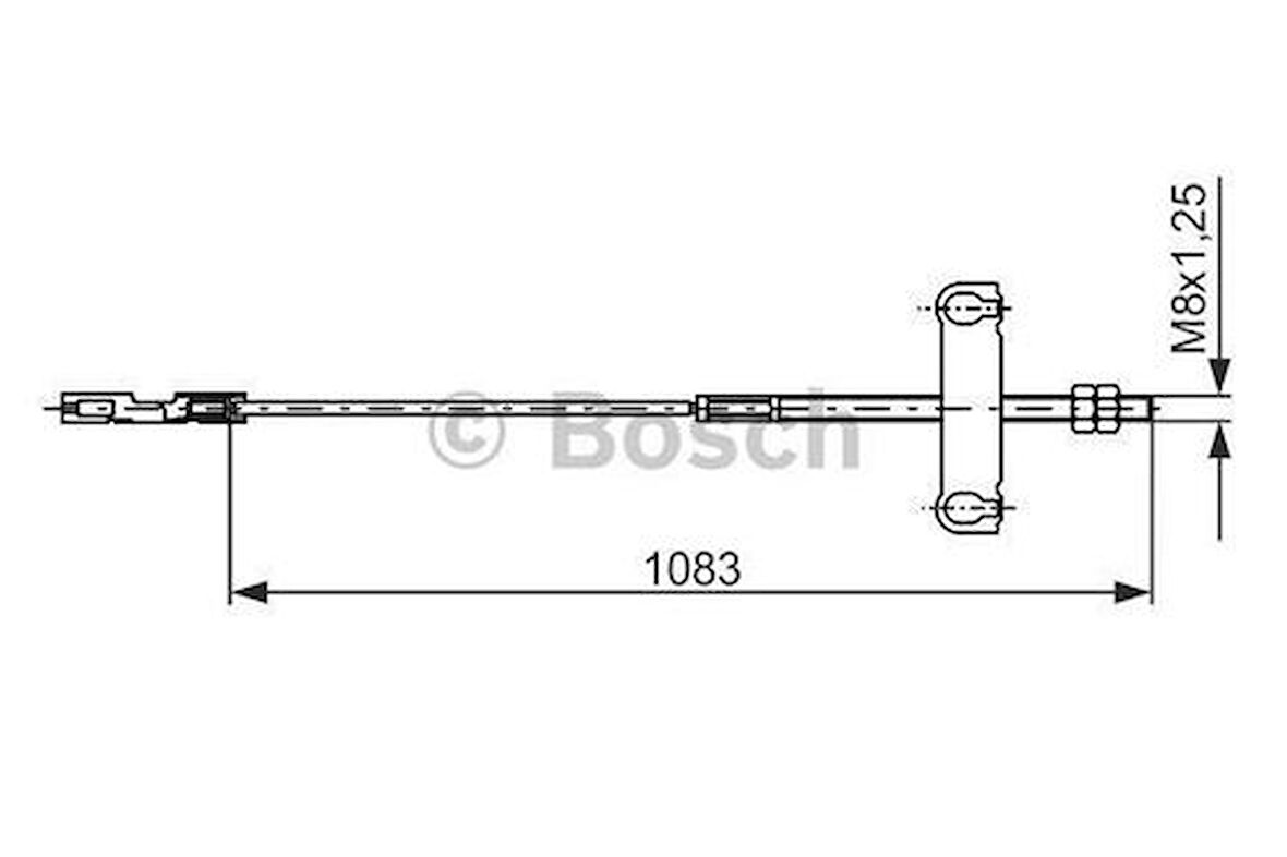 Bosch 1987482194 El Fren Teli Ön (Sağ Sol) Transit V184 2.0TDCI 2.4TDCI 00-06 Arkadan İtişli Kısa Şase Uzunluk 1083mm 4060871