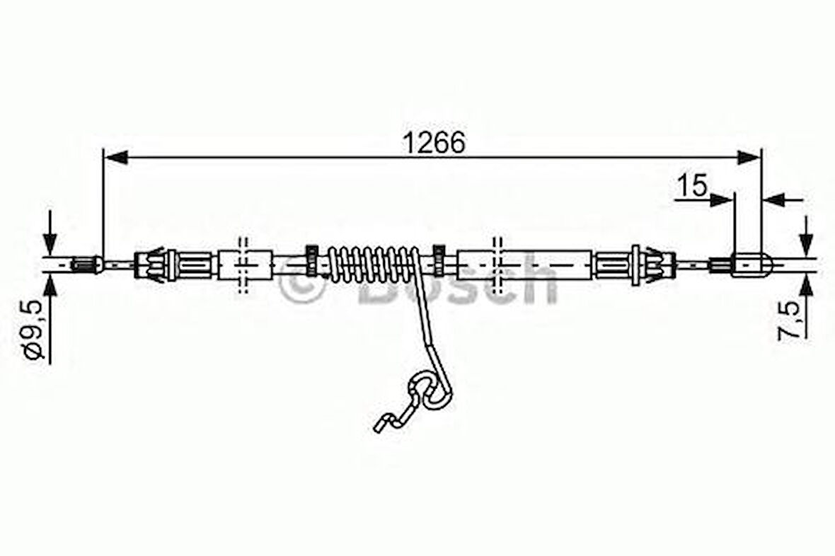 Bosch 1987482281 El Fren Teli Arka Sağ Transit V347 2.2TDCI 2.4TDCI 3.2TDCI 06-(Arka Tek Teker) (Diskli) Uzunluk 1266 1065 6C112A635AE