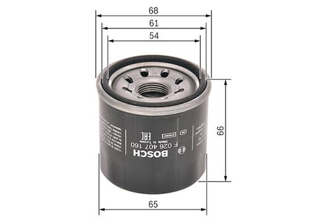 Bosch F026407160 Yağ Filtresi Mazda 3 Mazda 6 2013- PE0114302