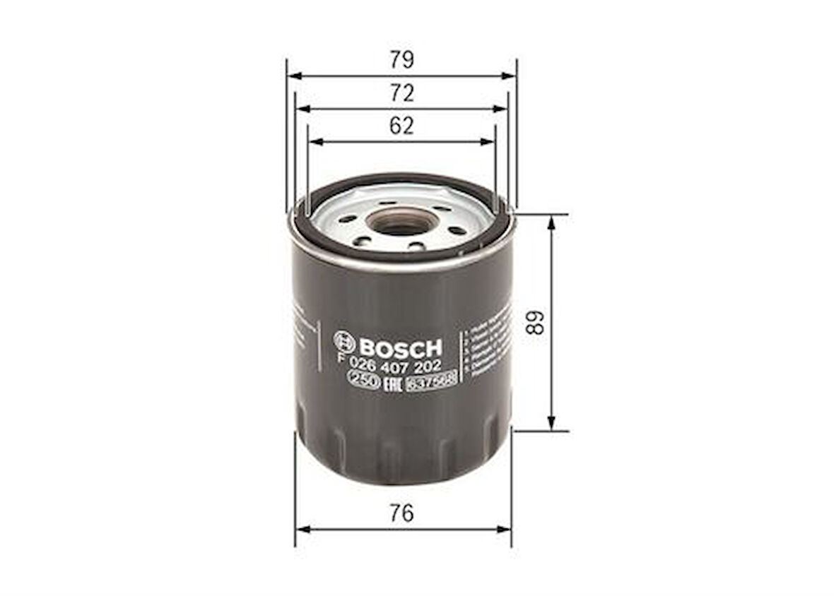 Bosch F026407202 Yağ Filtresi