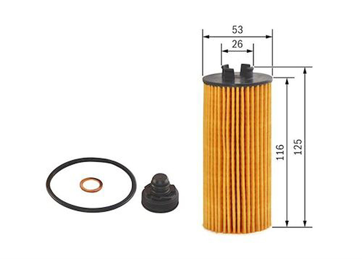 Bosch F026407204 Yağ Filtresi BMW B37 B48 B38 F45 F46 F48 F39 I8 Mini F54 F55 F56 F57 F59 11428570590