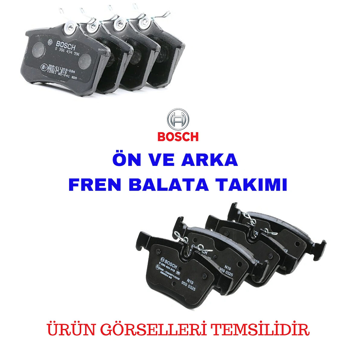 Toyota Corolla 2019-2024 Ön ve Arka Fren Balata Takımı (Elektrikli El Freni)