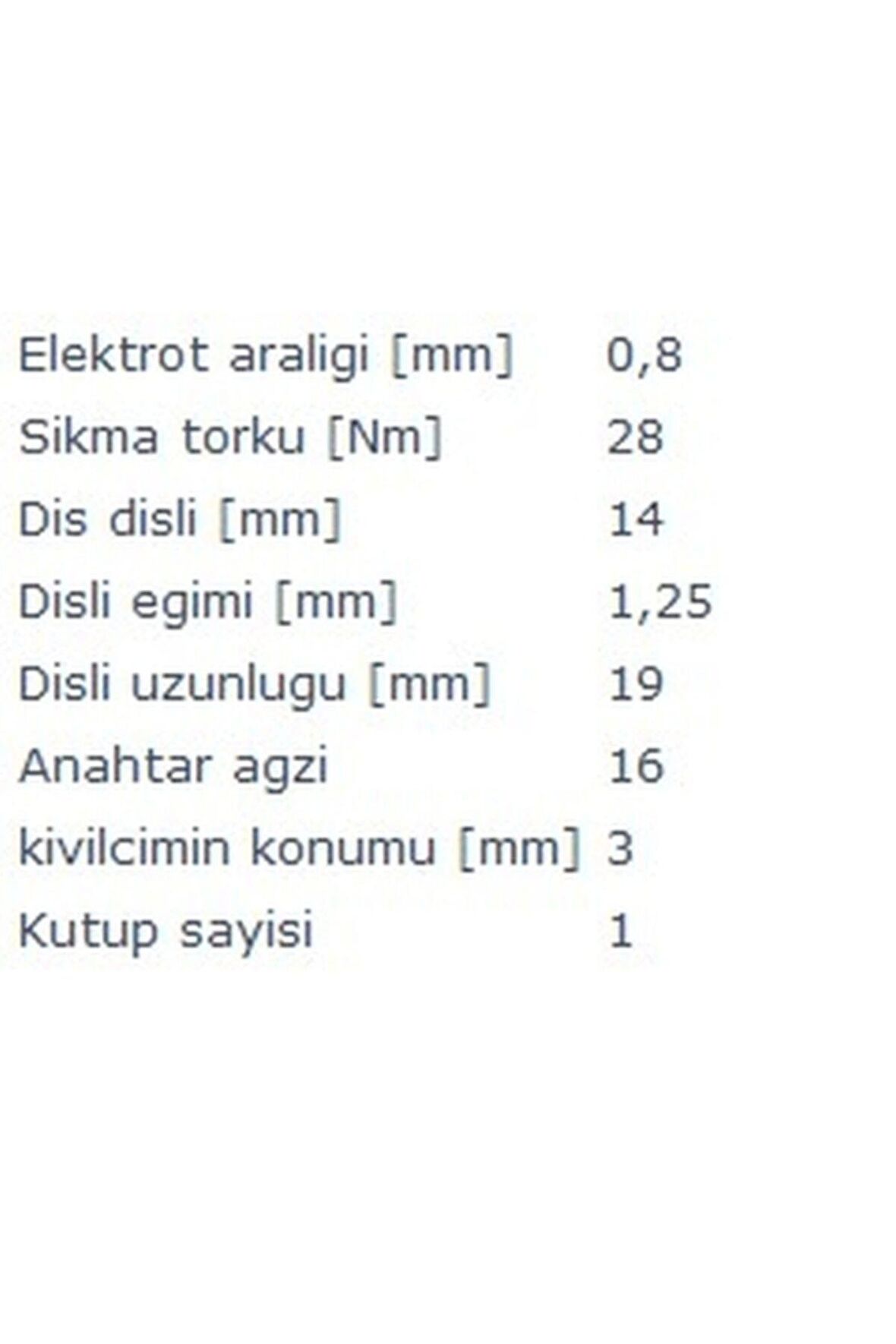 Mercedes Benz E200(210) C180(202) 200e 200te 300se W124 1992-1993 Atesleme Bujisi (f8dc4) Ea 0.8mm