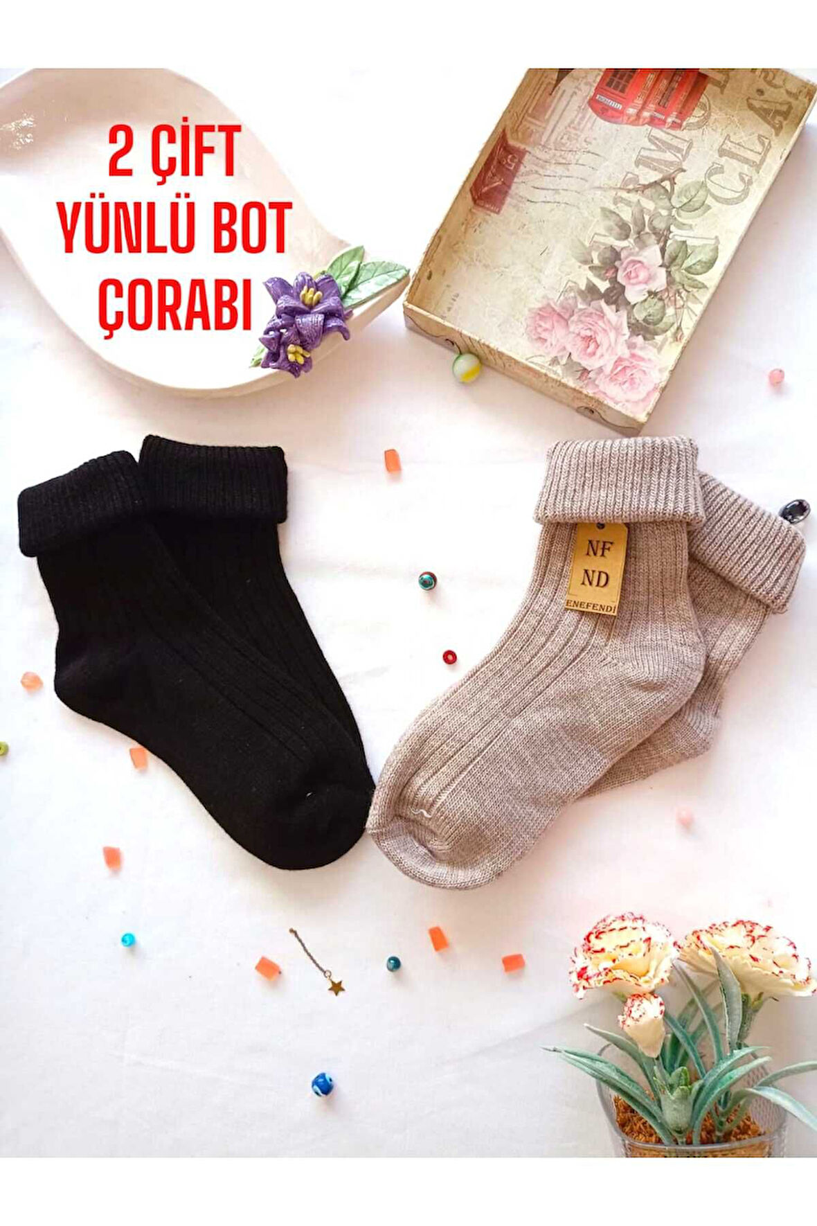2 ÇİFT ÇORAP YÜN HEDİYE ERKEK KADIN BOT ÇORABI, KALIN KIŞLIK KOKULU YILBAŞI SİYAH SÜTLÜKAHVE 36-40