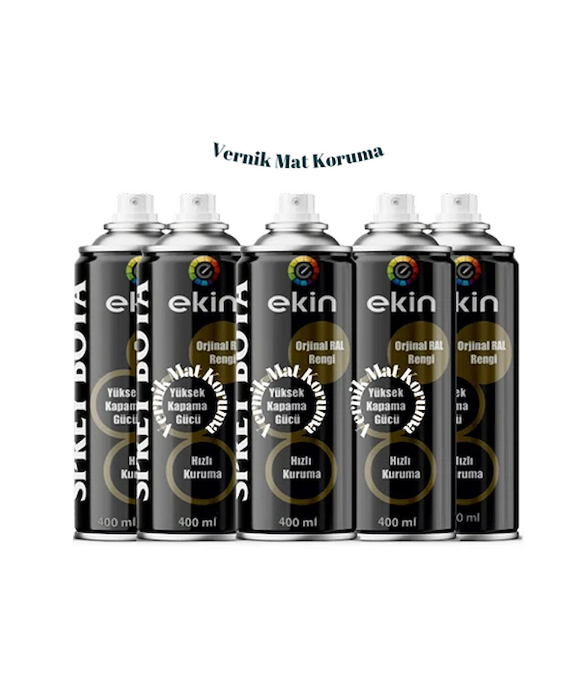Ekin 400 ml Şeffaf Sprey Vernik Mat Koruma 5 Adet