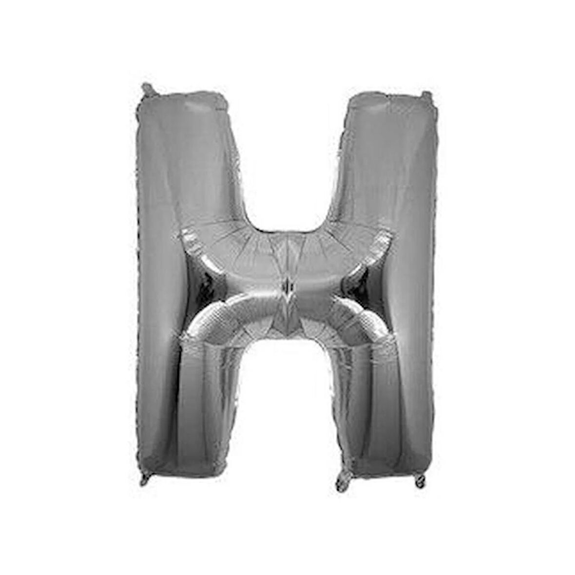 h Harfi Gümüş Folyo Balon 16 inch 40 cm