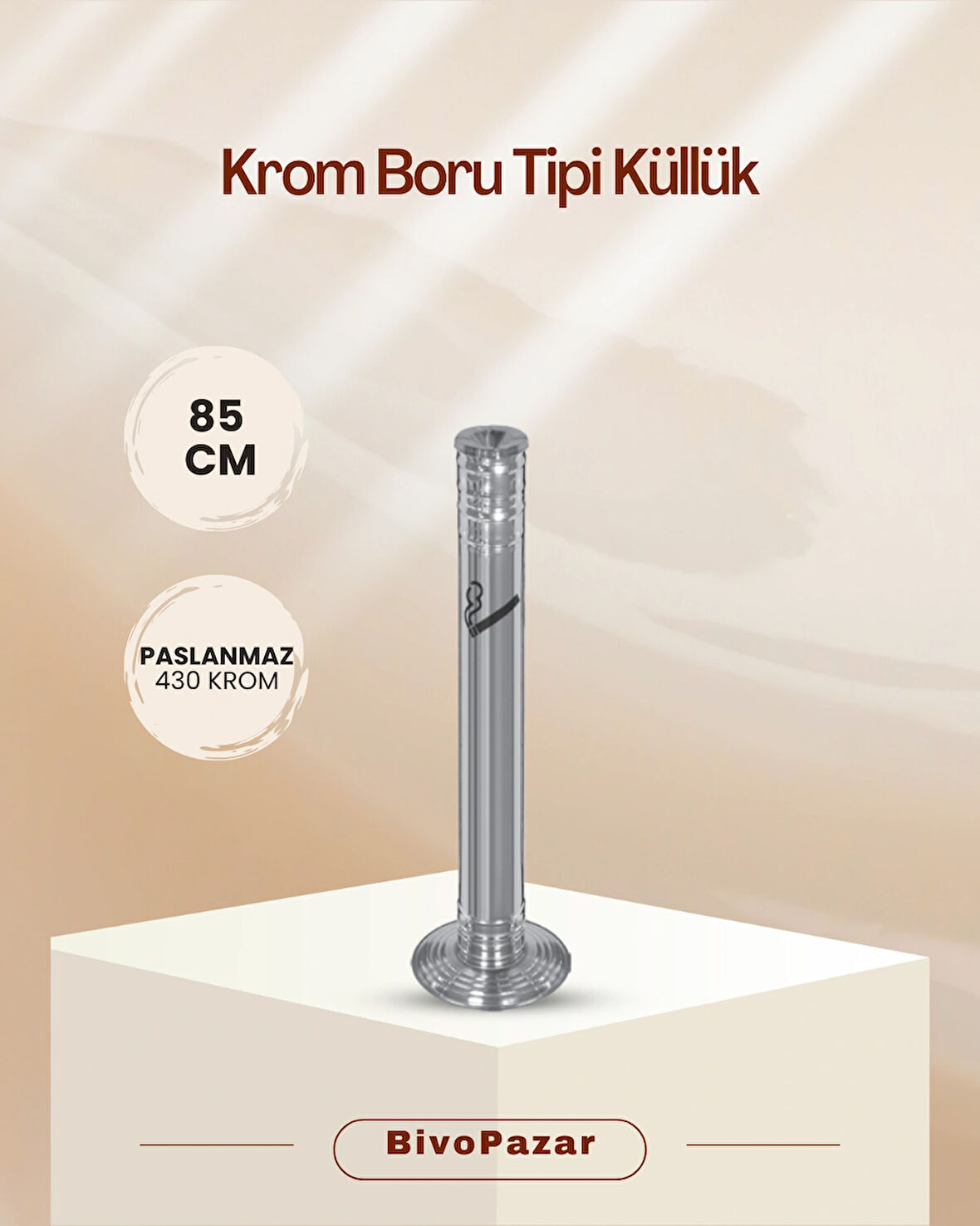 Krom Boru Tipi Ayaklı Küllük