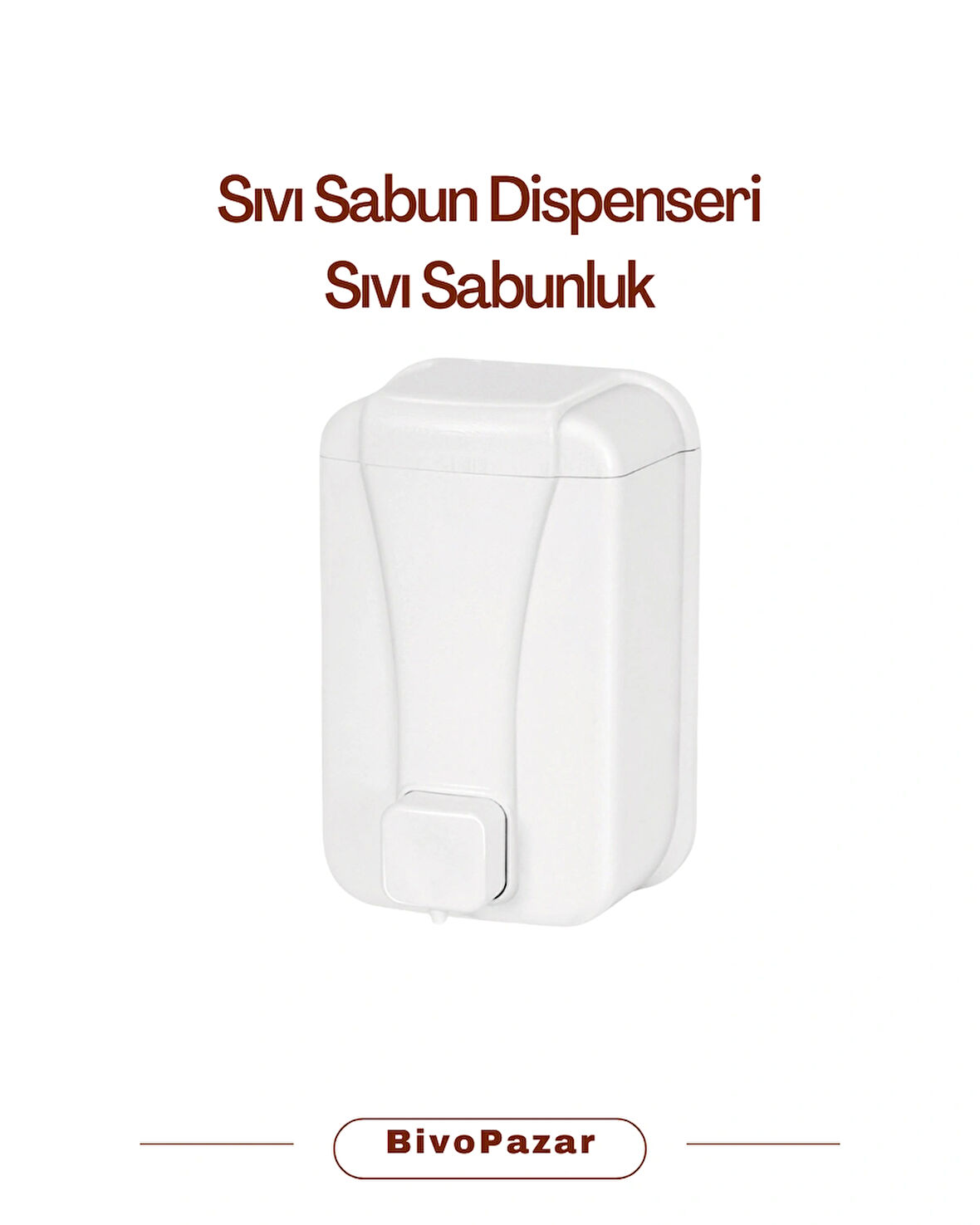 Sıvı Sabunluk Sabun Dispenseri Duvara Monte Beyaz 1000 cc