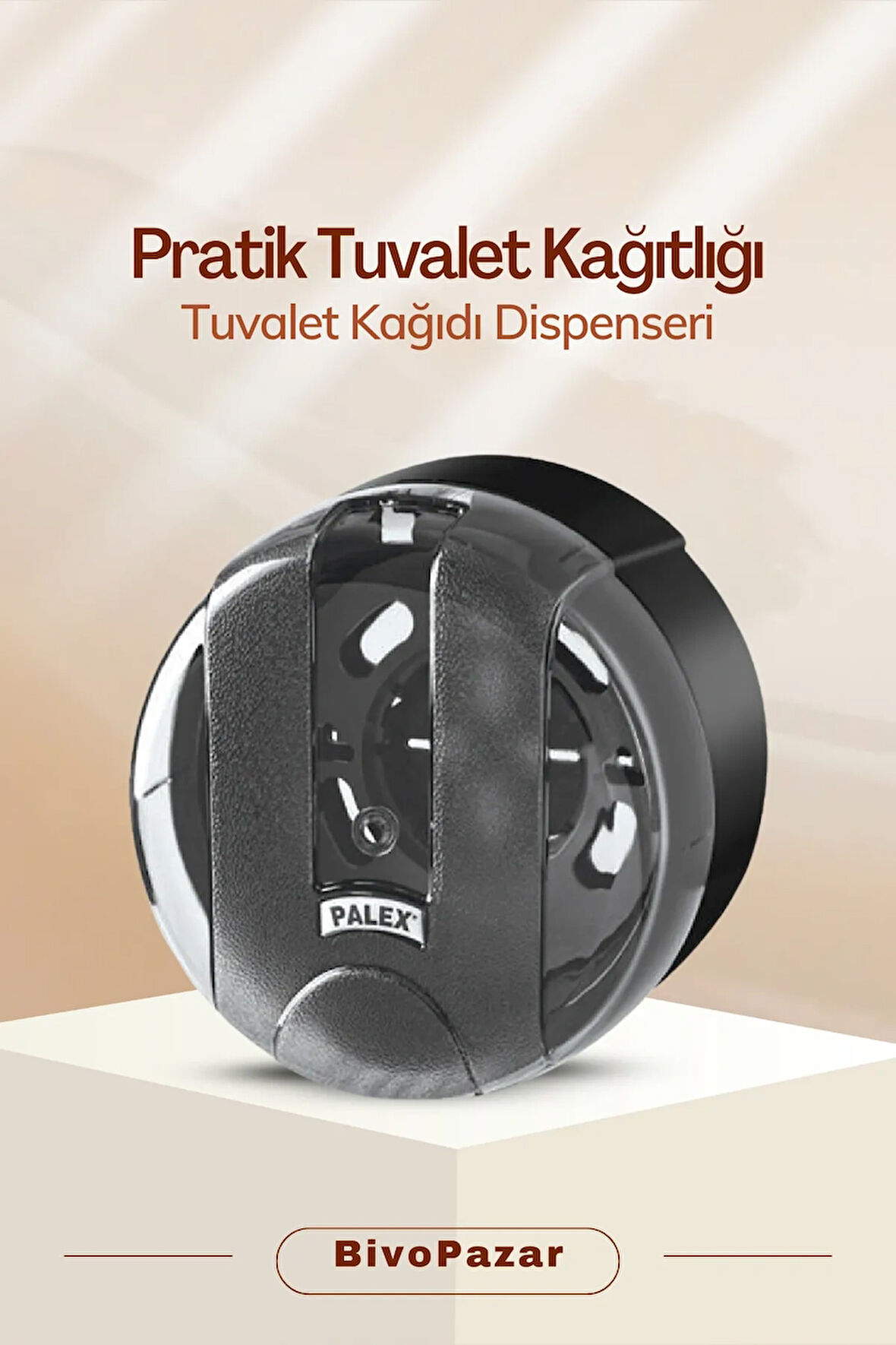  Palex (Bivopazar) Mini Pratik Tuvalet KağıdıDispenseri Şeffaf Füme