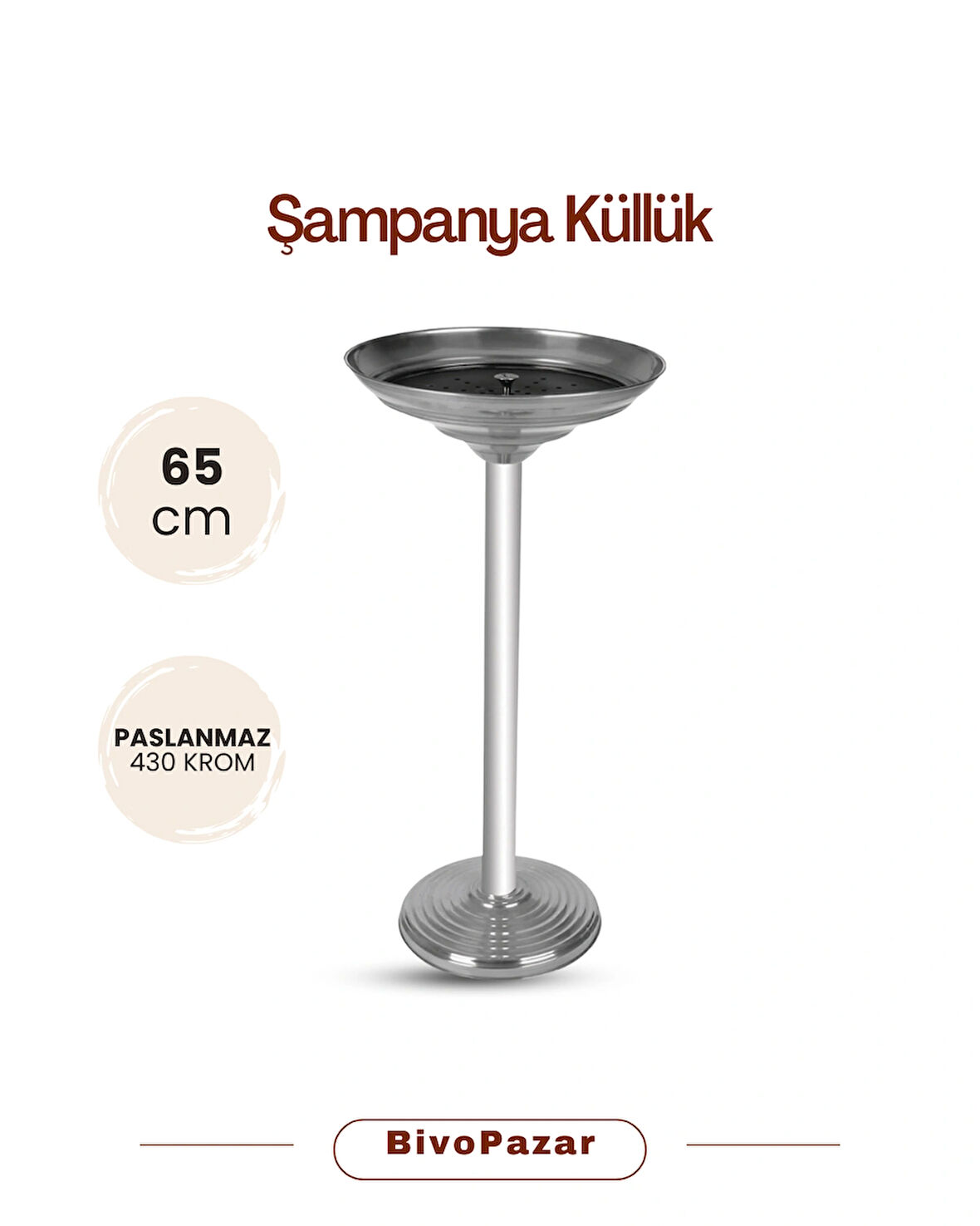 Şampanya Ayaklı Küllük 65 cm