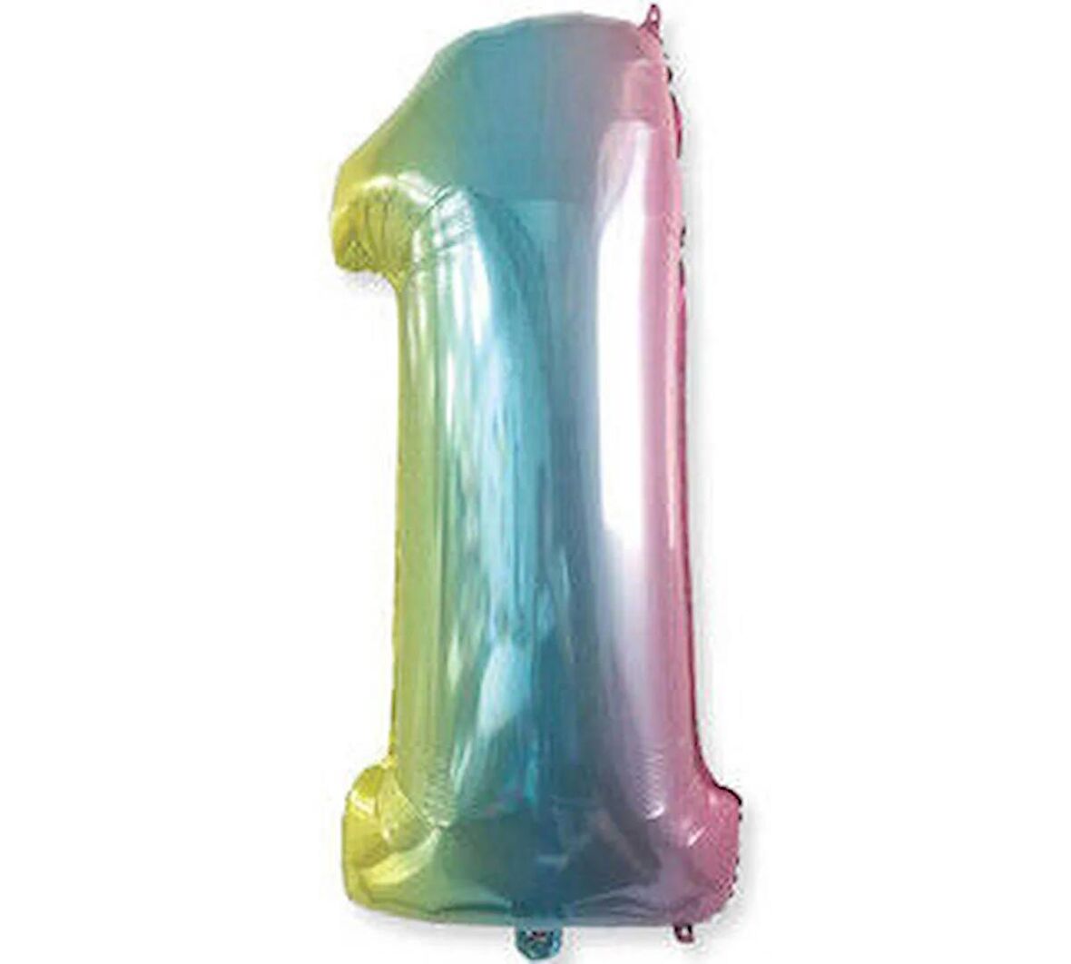 1 Rakamı Rengarenk Folyo Balon 40 Inch 90 Cm