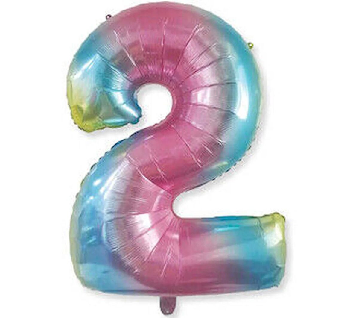2 Rakamı Rengarenk Folyo Balon 40 Inch 90 Cm