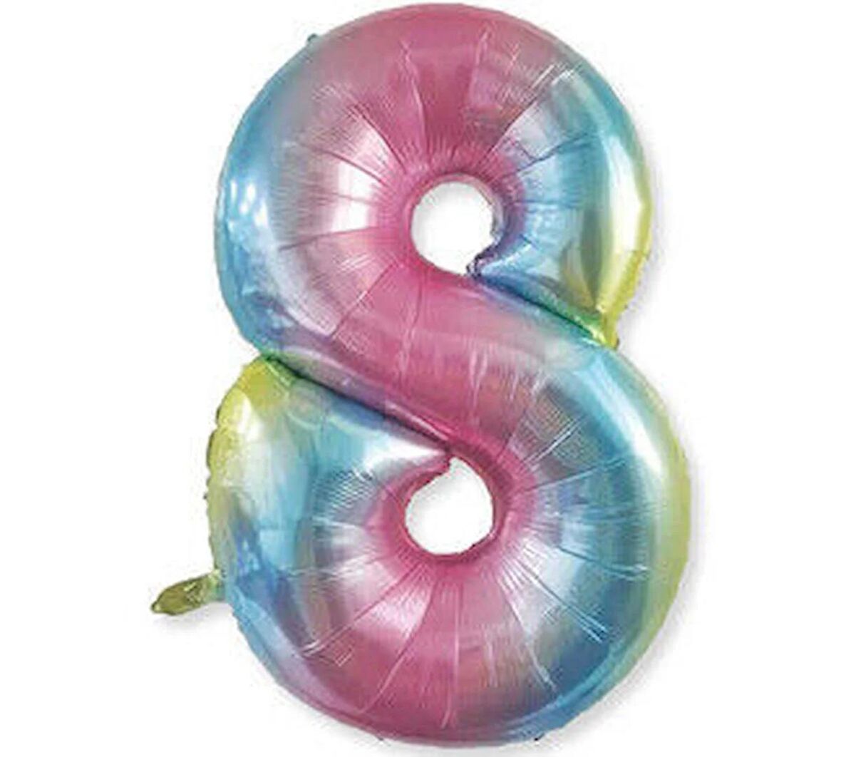 8 Rakamı Rengarenk Folyo Balon 40 Inch 90 Cm