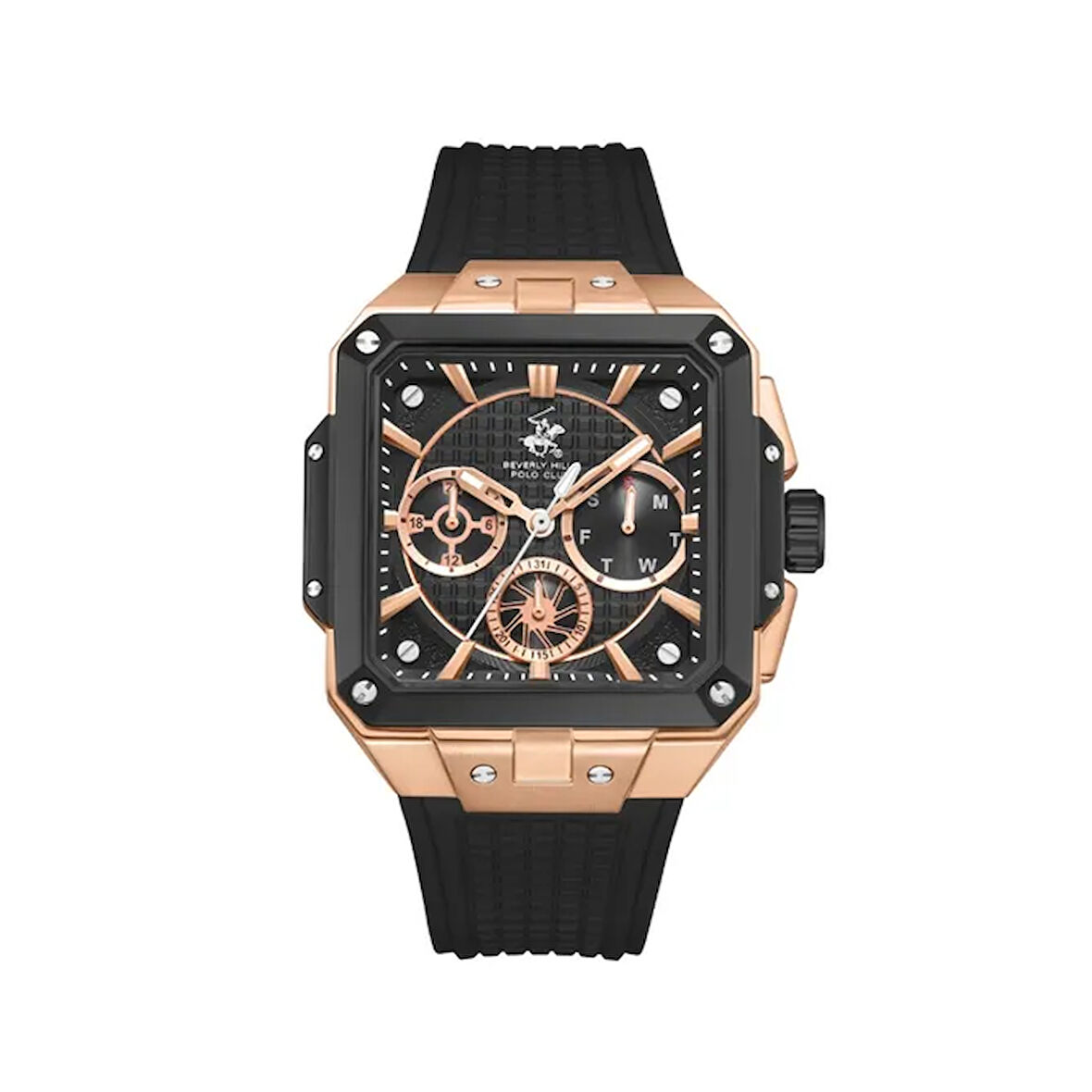Beverly Hills Polo Club BP3742X.851 Erkek Kol Saati | Rose Gold Kasa & Silikon Kordon