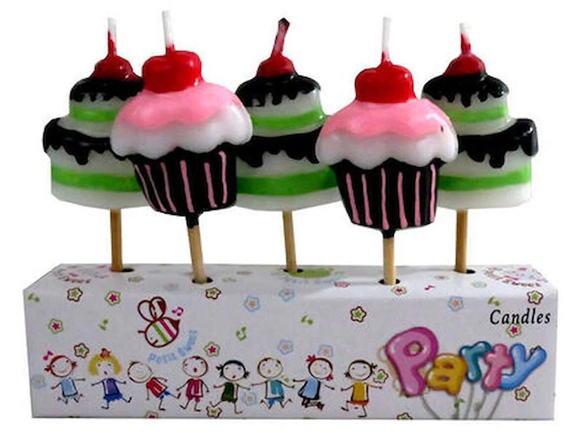 Cup Cake Modeli Kürdanlı Pasta Mumu