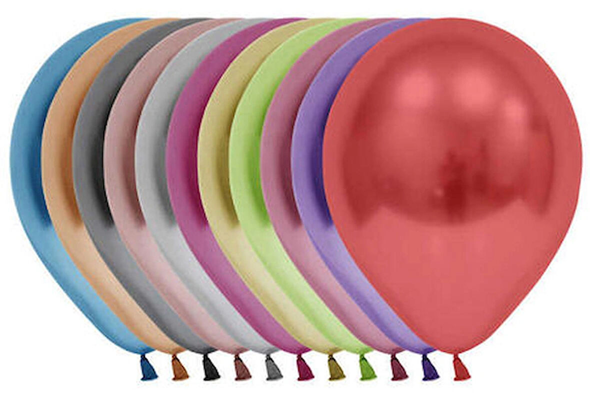 Benim Marifetlerim Karışık Renkli Parlak Krom Balon 12 inch 5 Adet