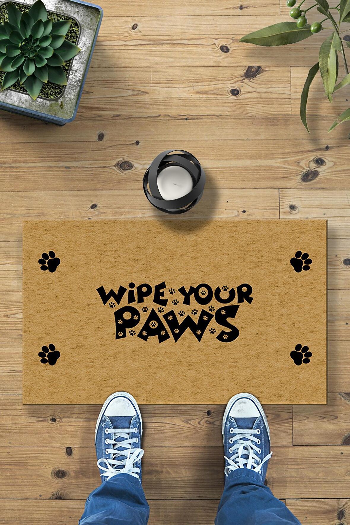 Wipe Your Paws Dekoratif Kapı Önü ve İç Mekan Paspası 45x70