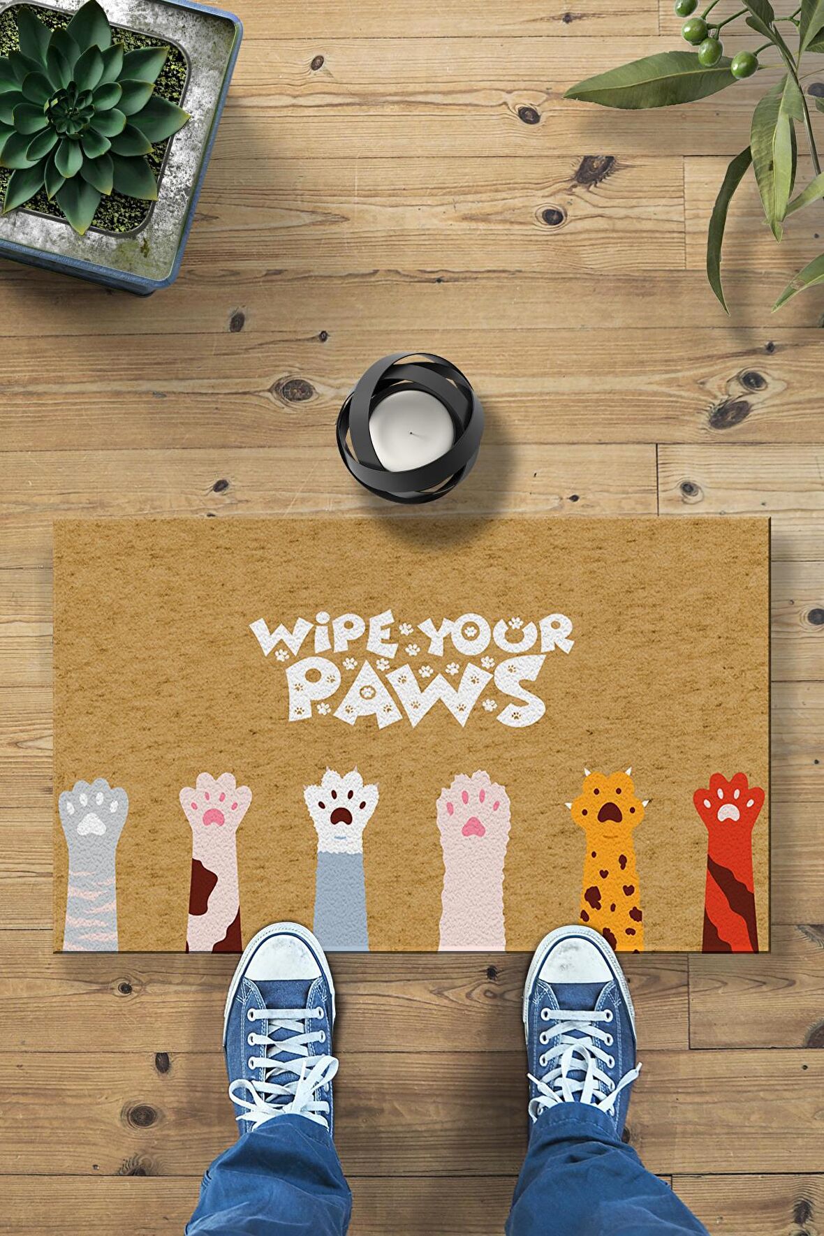 Wipe Your Paws Patiler Dekoratif Kapı Önü ve İç Mekan Paspası 45x70