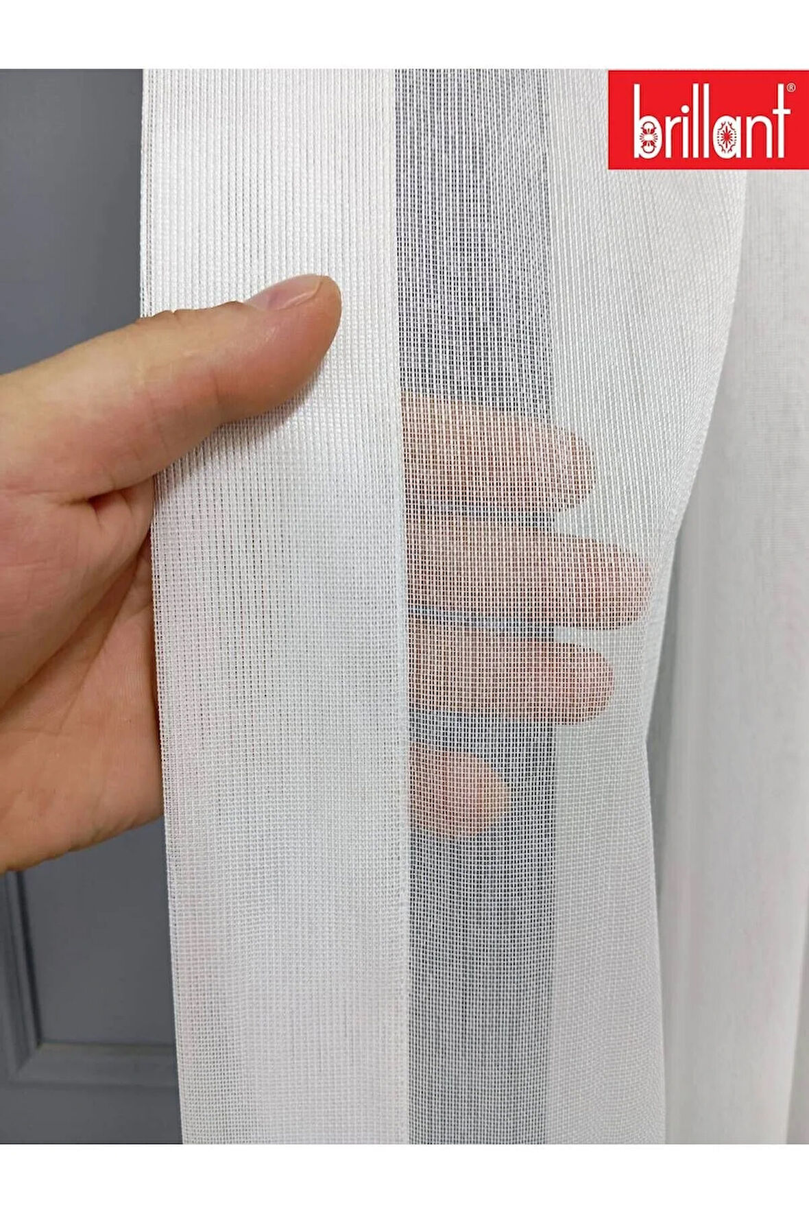 Farbateks Dikim Brillant Zarif Dökümlü Sade Düz Tasarım Model Land 1/3 Kat Pileli Tül Perde