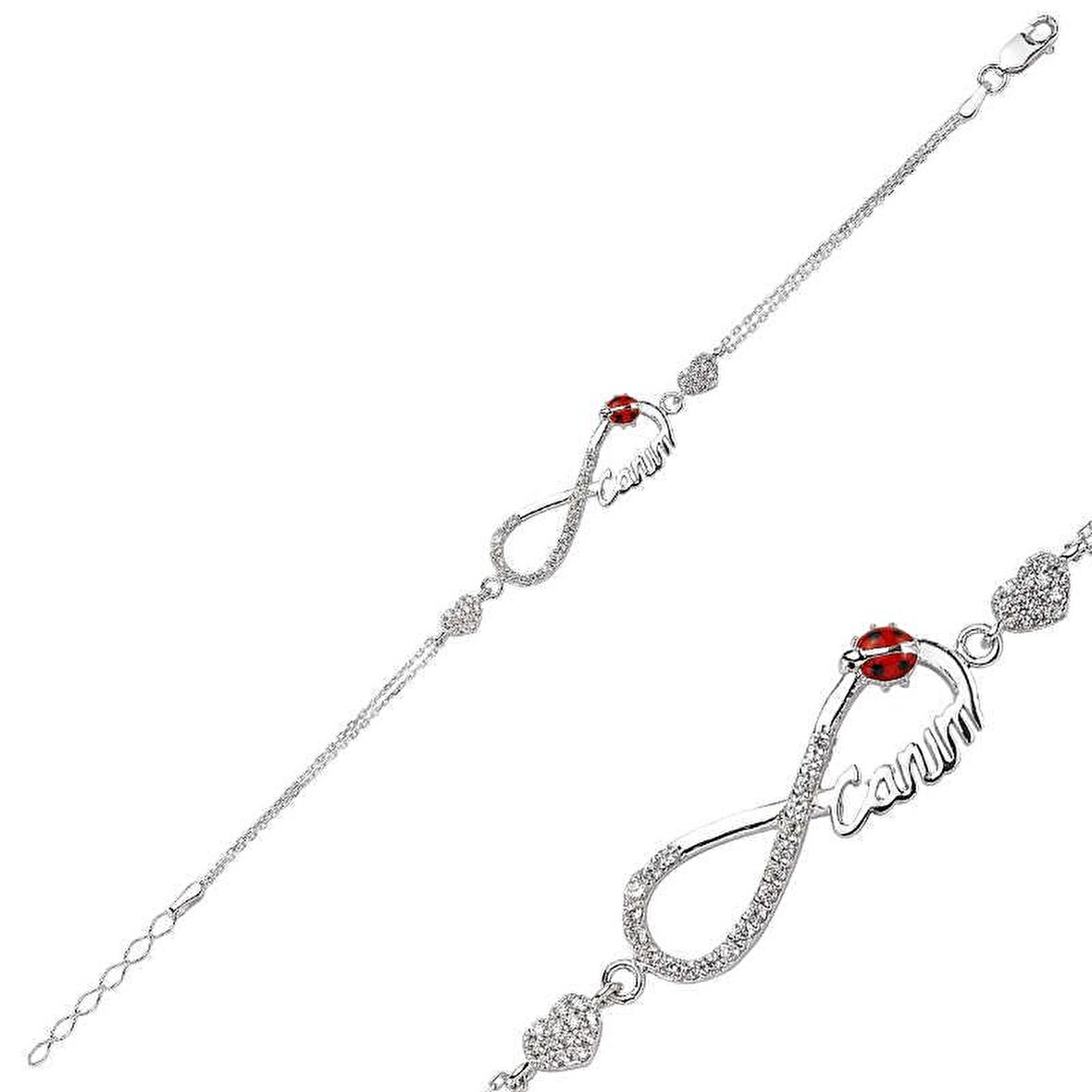 Gümüş Kalpli Sonsuzluk Canım Kadın Bileklik