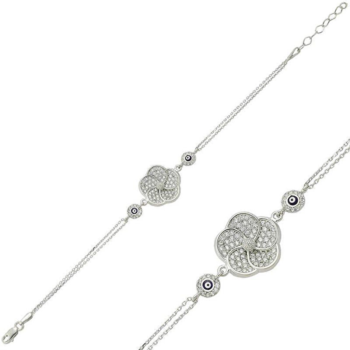 Gümüş Papatya Kadın Bileklik 