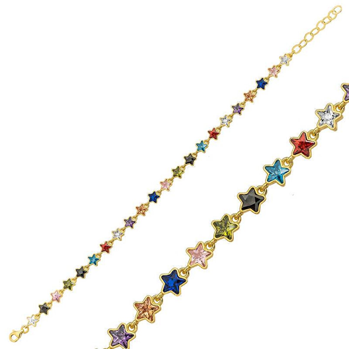 ​Gümüş Gold Renkli Yıldız Kadın Bileklik 