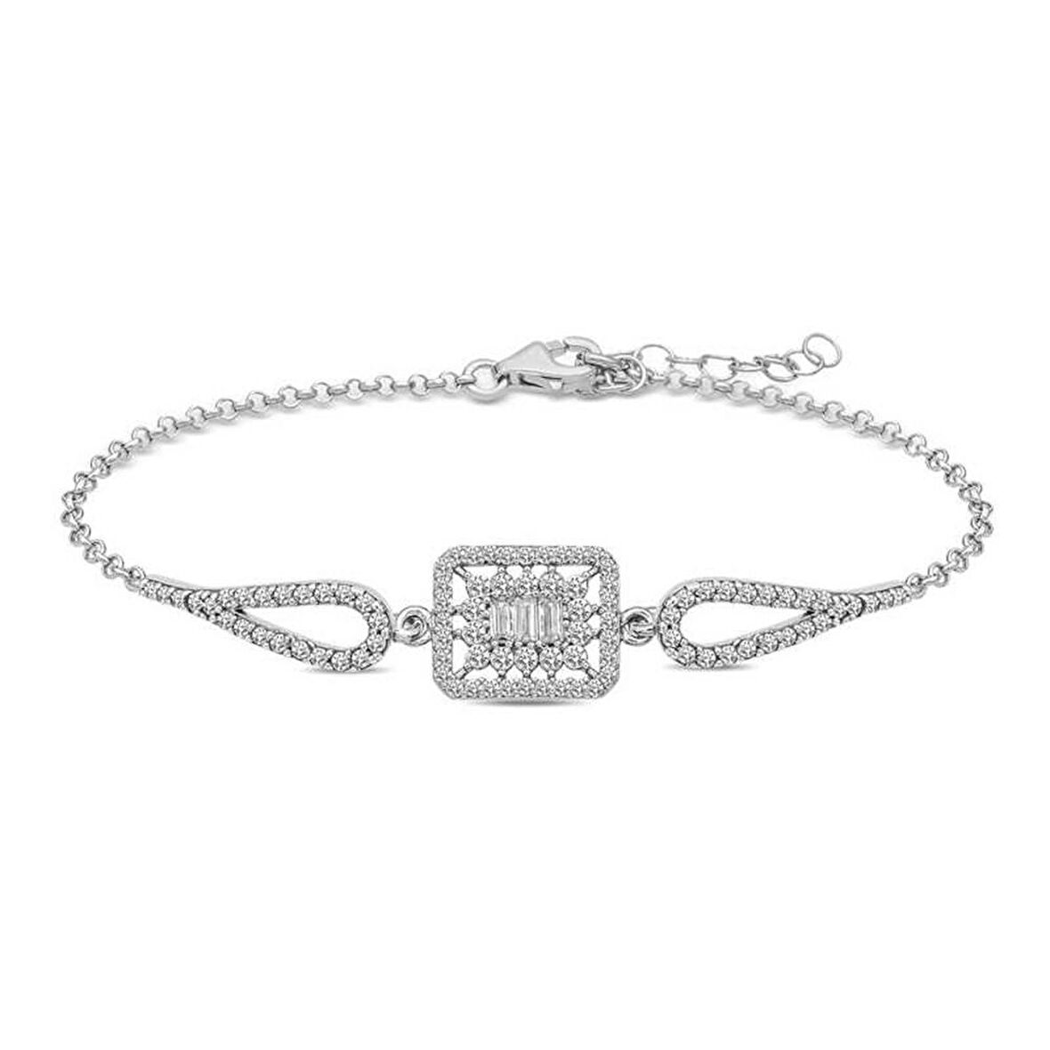 Gümüş Baget Taşlı Bileklik 