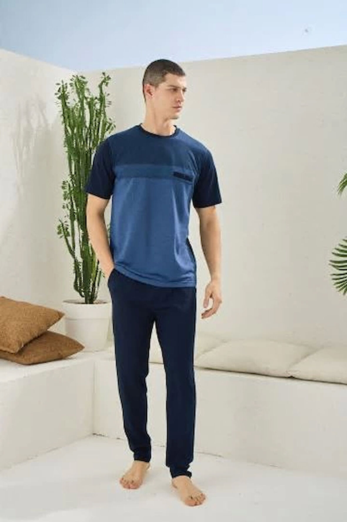 Erkek 2094 Erkek  O Yaka Pijama Takım