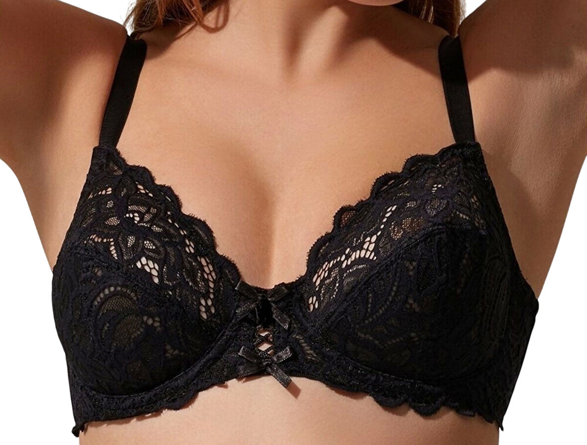 Nurteks 1050 Kadın Balenli Dantelli Toparlayıcı Sütyen