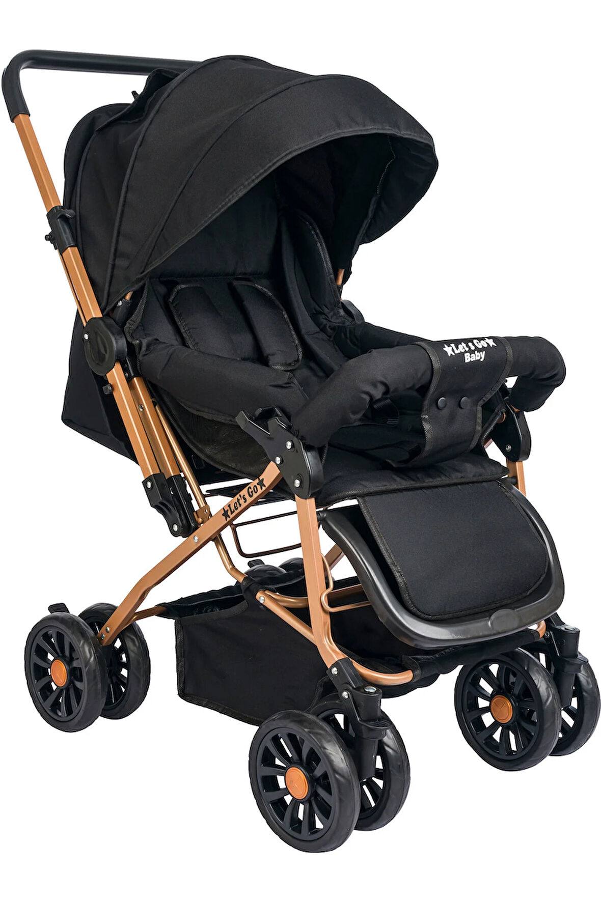 Çift Yönlü Ergonomik Bebek Arabası Bebek Puset Dayanıklı Katlanabilir Siyah Gri Bej Gold