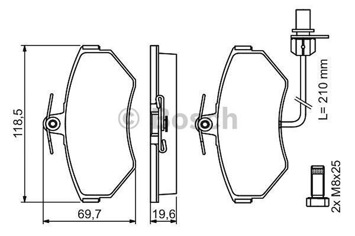 Volkswagen Passat Ön Fren Balata (1996-2001) 1.8, 1.6, 1.9 TDI 8E0698151B
