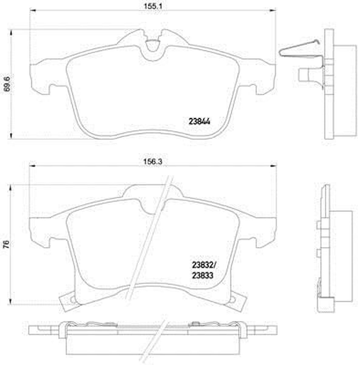 Opel Zafira Ön Fren Balata (1999-2011) 1.6, 1.8, 2.0 DTI, 1.9 CDTI 1605009