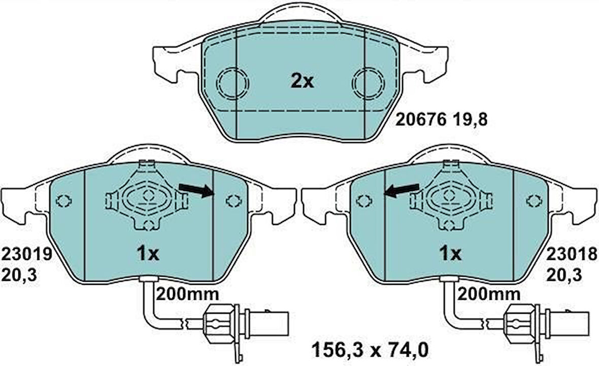Skoda Superb Ön Fren Balata (2001-2009) 2.0 TDI, 1.9 TDI, 2.5 TDI 4B0698151