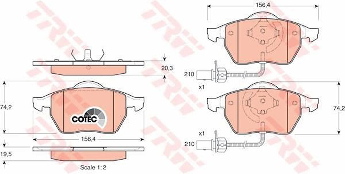 Audi A6 Ön Fren Balata (1998-2011) 1.8, 2.8, 1.9 TDI, 2.0 TDI 4B0698151
