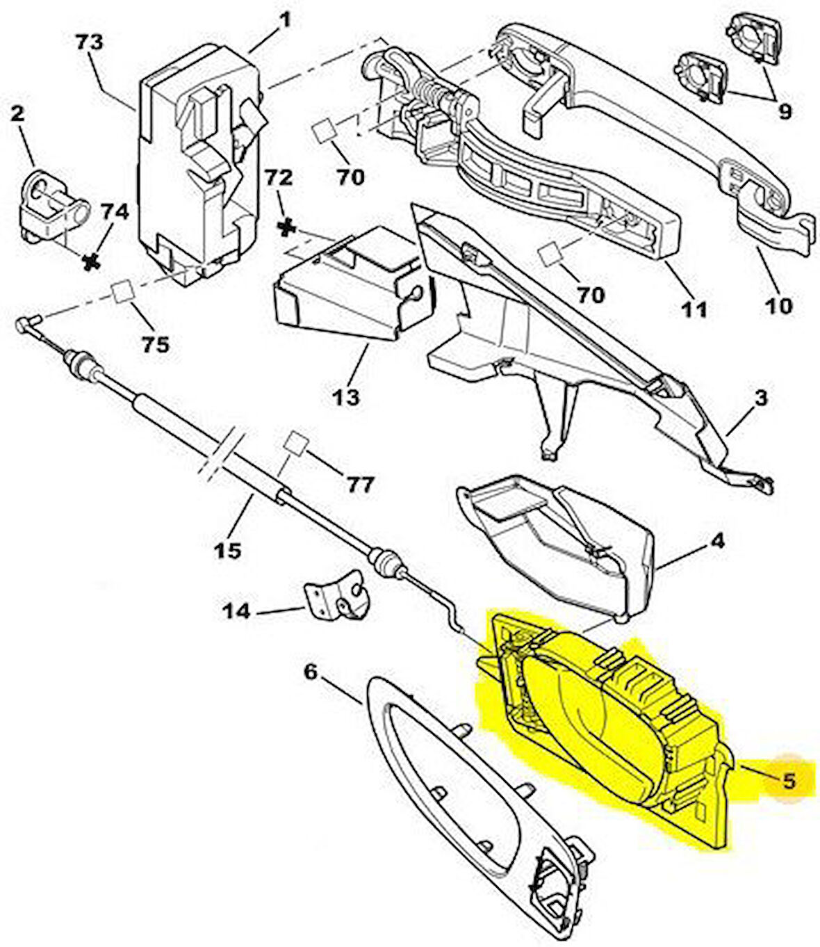 Peugeot 307 Ön Kapi Kolu İç (2001-2008) 1.6, 1.4, 2.0, 1.6 HDI, 1.4 HDI, 2.0 HDI 9143F5