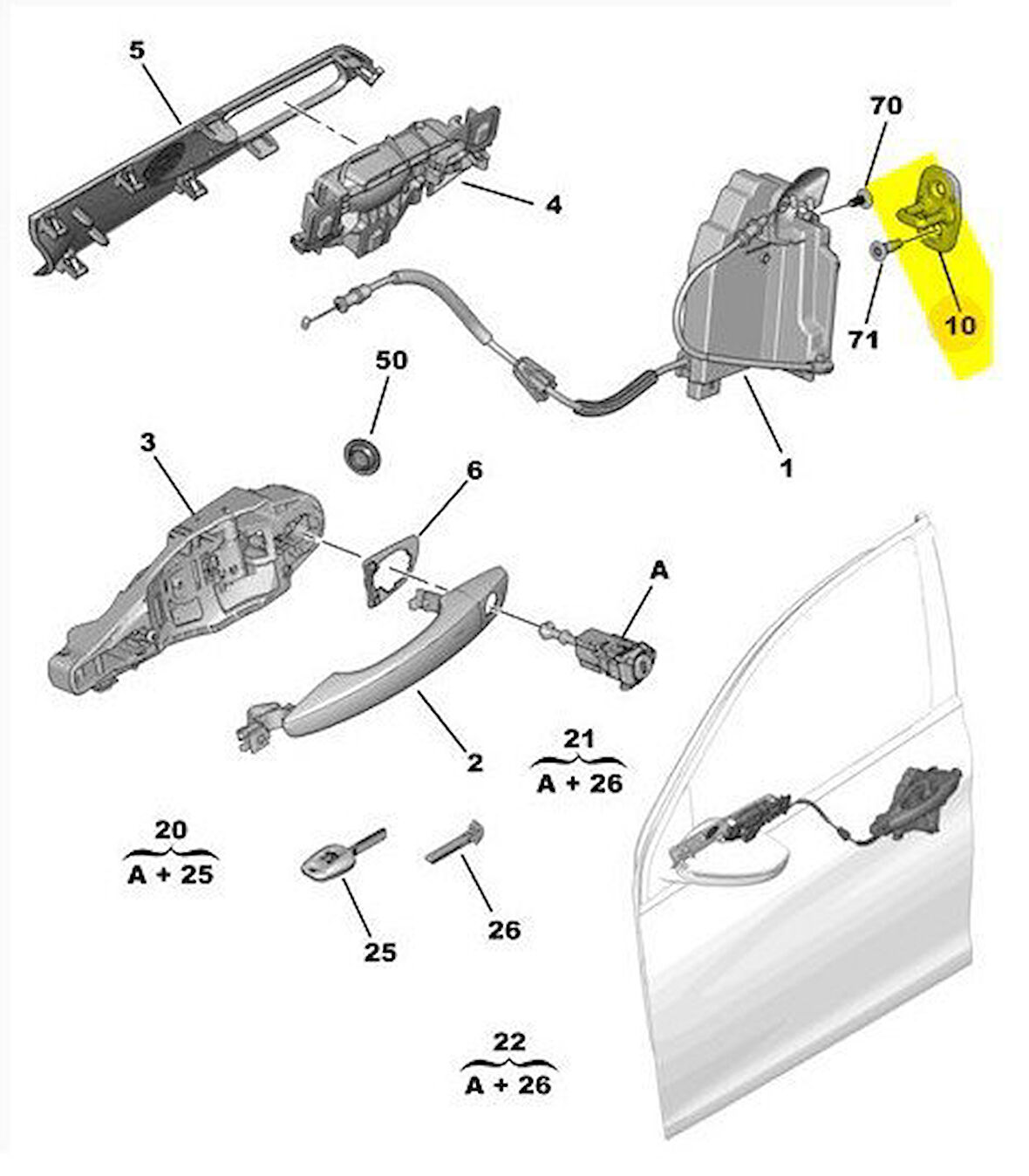 Citroen C4 Picasso Kapi Kilidi Karşiliği (2017-2019) 1.6 HDI 9676066180
