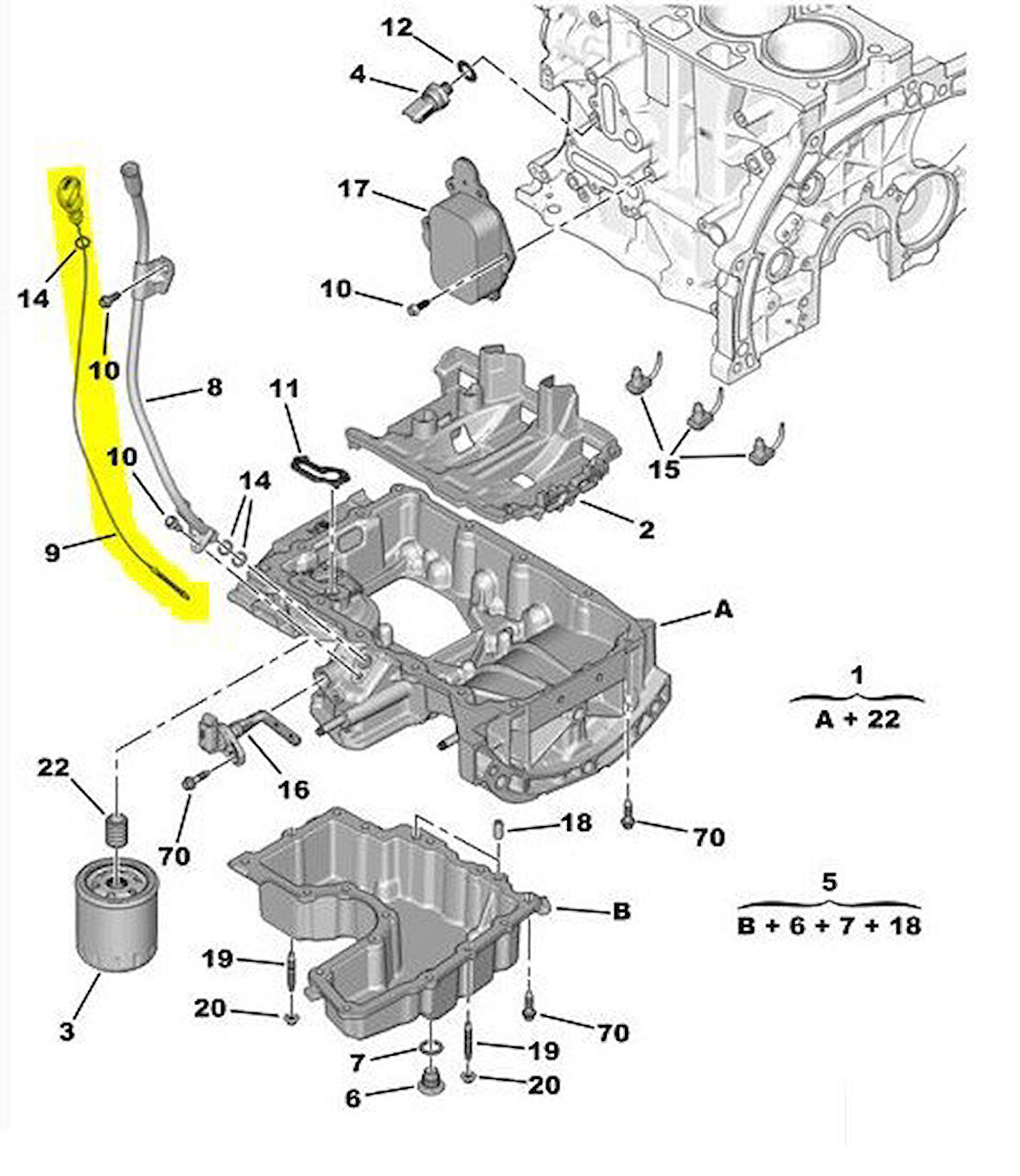 Peugeot 2008 Yağ Çubuğu (2013-2016) 1.2 VTI 9809038580