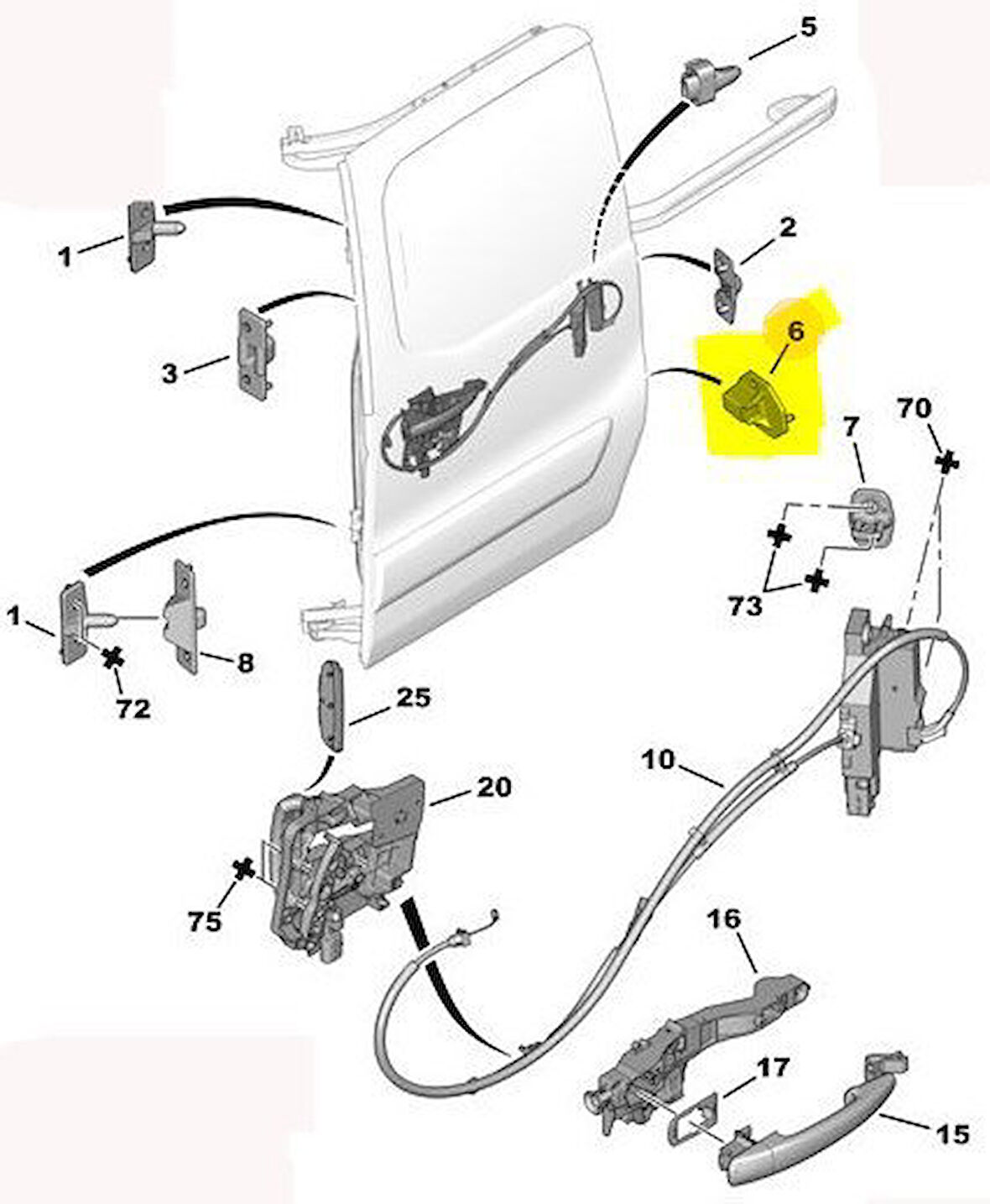 Citroen Berlingo Kapi Kilidi Karşiliği (2008-2019) 1.6 HDI 904680