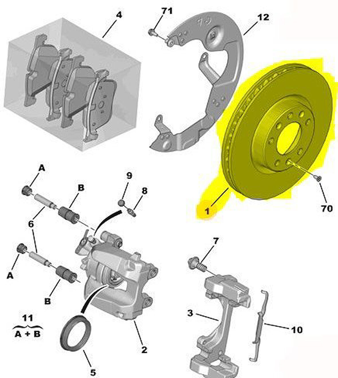 Citroen C4 Picasso Ön Fren Disk (2013-2019) 1.6 HDI 9805961480