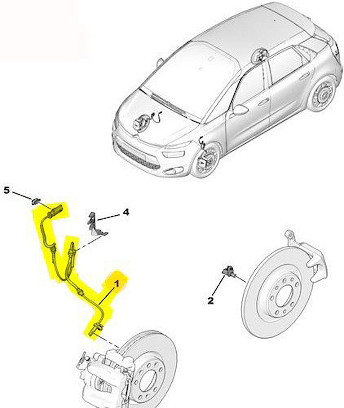 Citroen C4 Picasso Ön Abs Kablosu (2013-2019) 1.6 HDI 9674852280