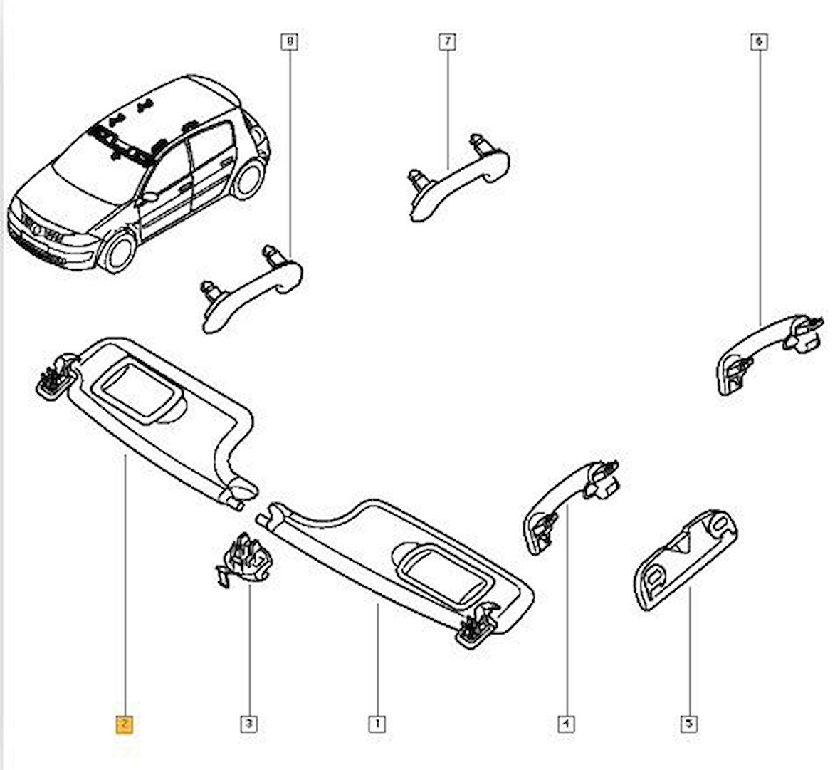 Renault Megane Güneşlik (2003-2012) 1.4, 1.6, 2.0, 1.5 DCI 8200246819