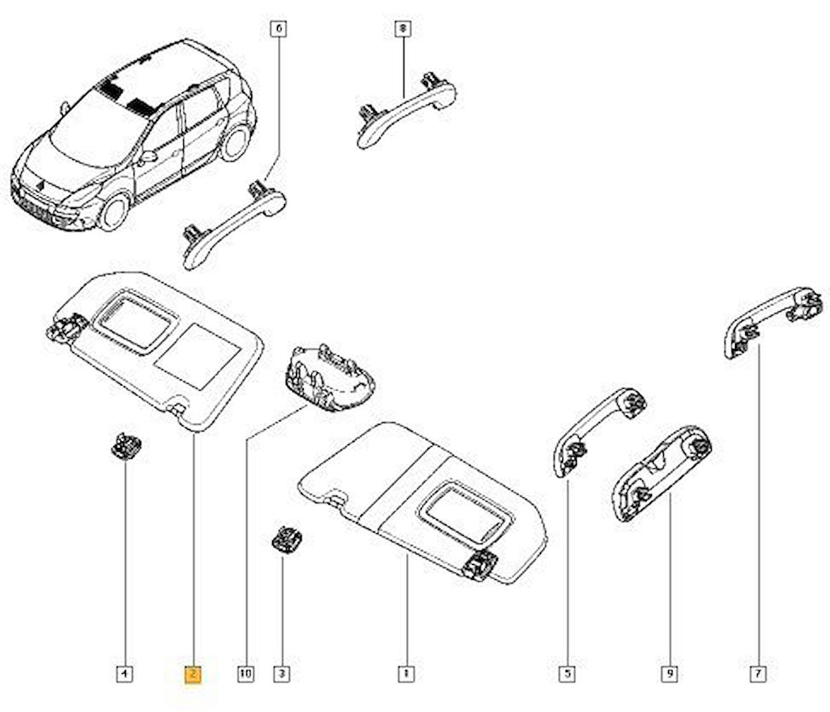 Renault Megane Scenic Güneşlik (2009-2016) 1.5 DCI 964005620R