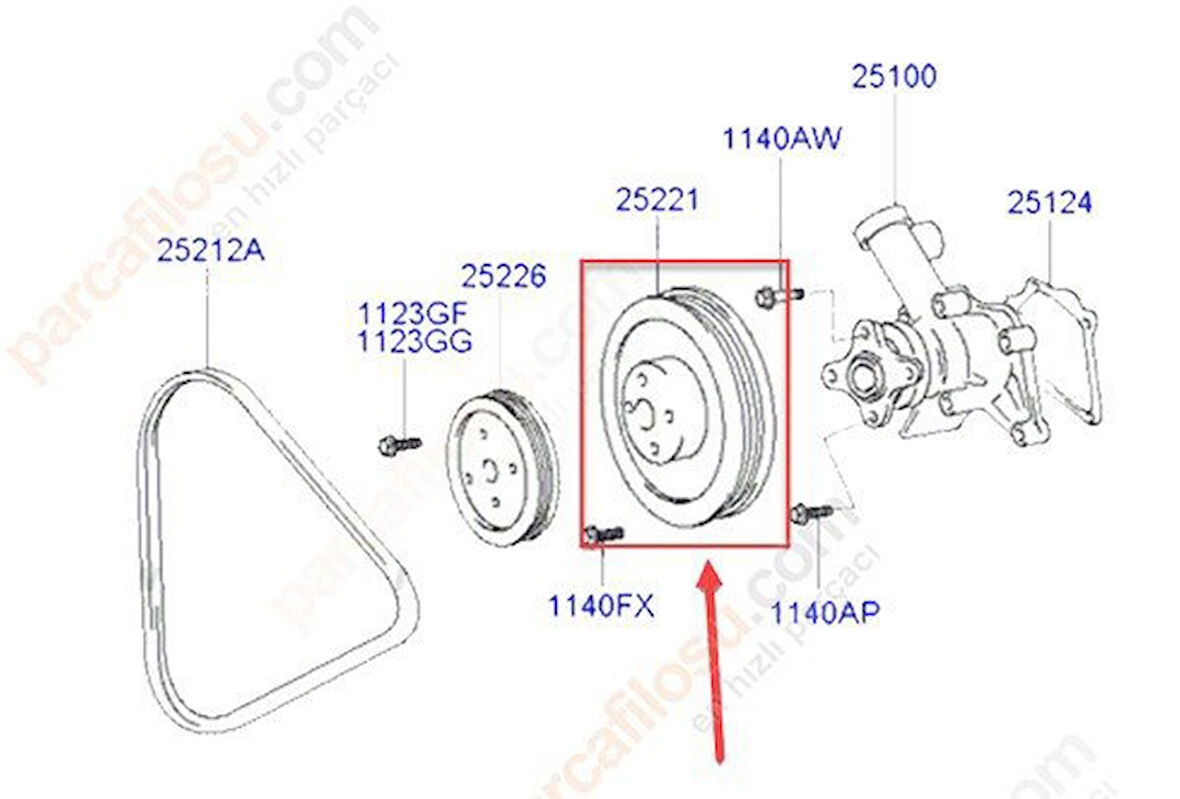 Hyundai Accent Devirdaim Kasnaği (2000-2006) 1.5 2522126021